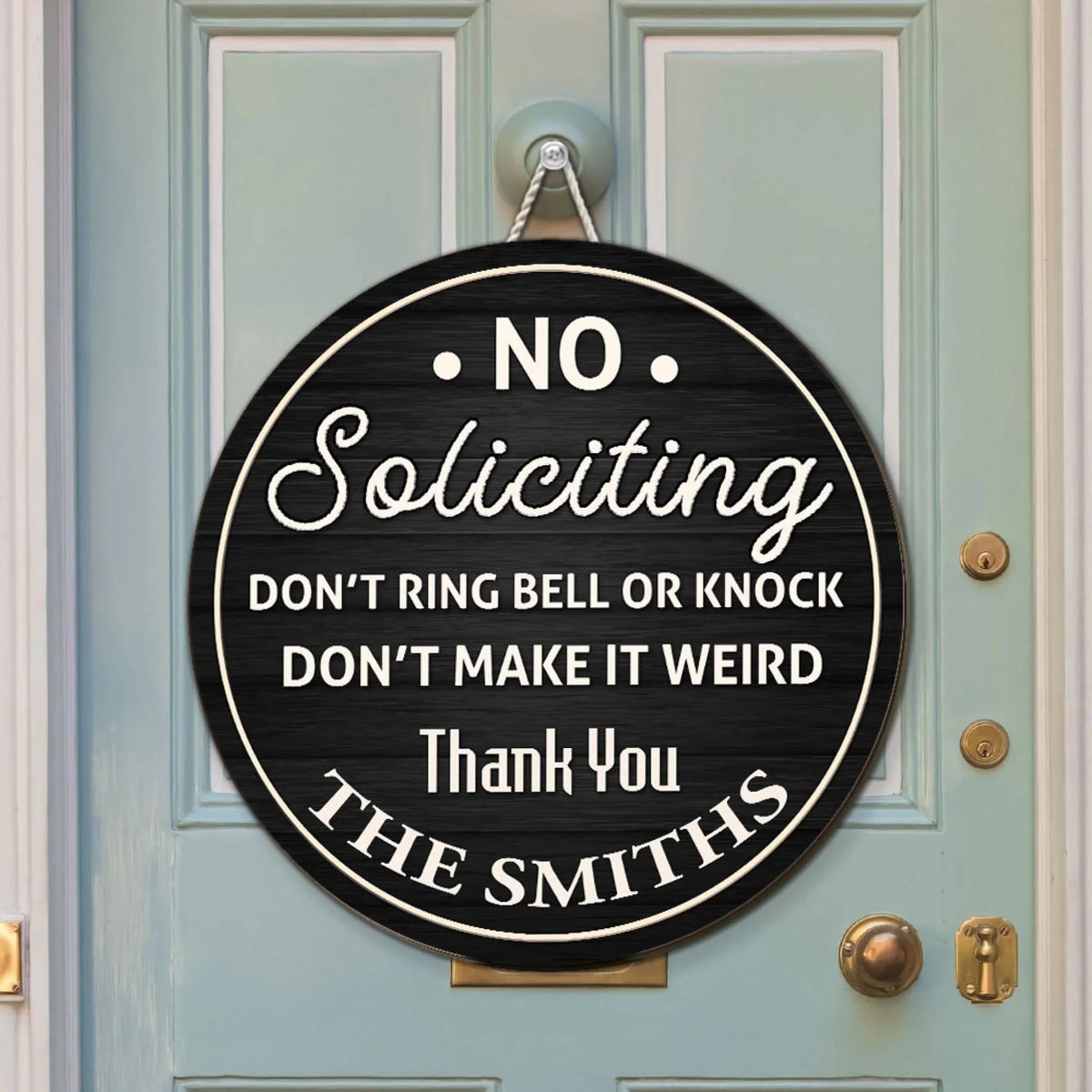 Custom Wood Sign-Personalized Thanks For Not Knocking