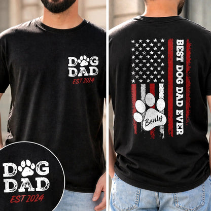 Custom Photo Unisex T-shirt - Personalized America 250th Anniversary, Birthday Gifts For Dog Lovers, Dog Dad - Beloved Dog Dad Ever
