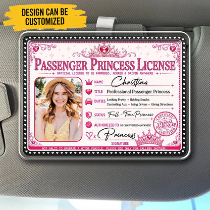 Queen Of The Passenger - Personalized Custom Acrylic Car Visor Clip