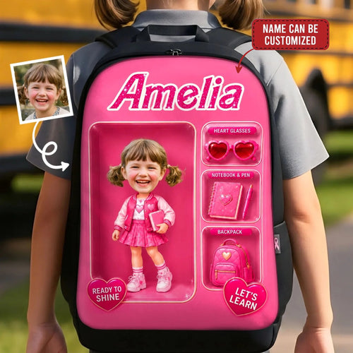 Custom Photo Kids Front Printed Backpack - Personalized Back To School Gifts For Kids - Born To Stand Out