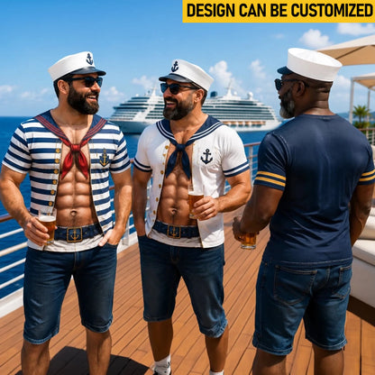 Custom Funny T-shirt - Personalized Summer Vacation And Travel Gifts For Husband, Son, Grandson, Yourself - Captain Of The Six Pack