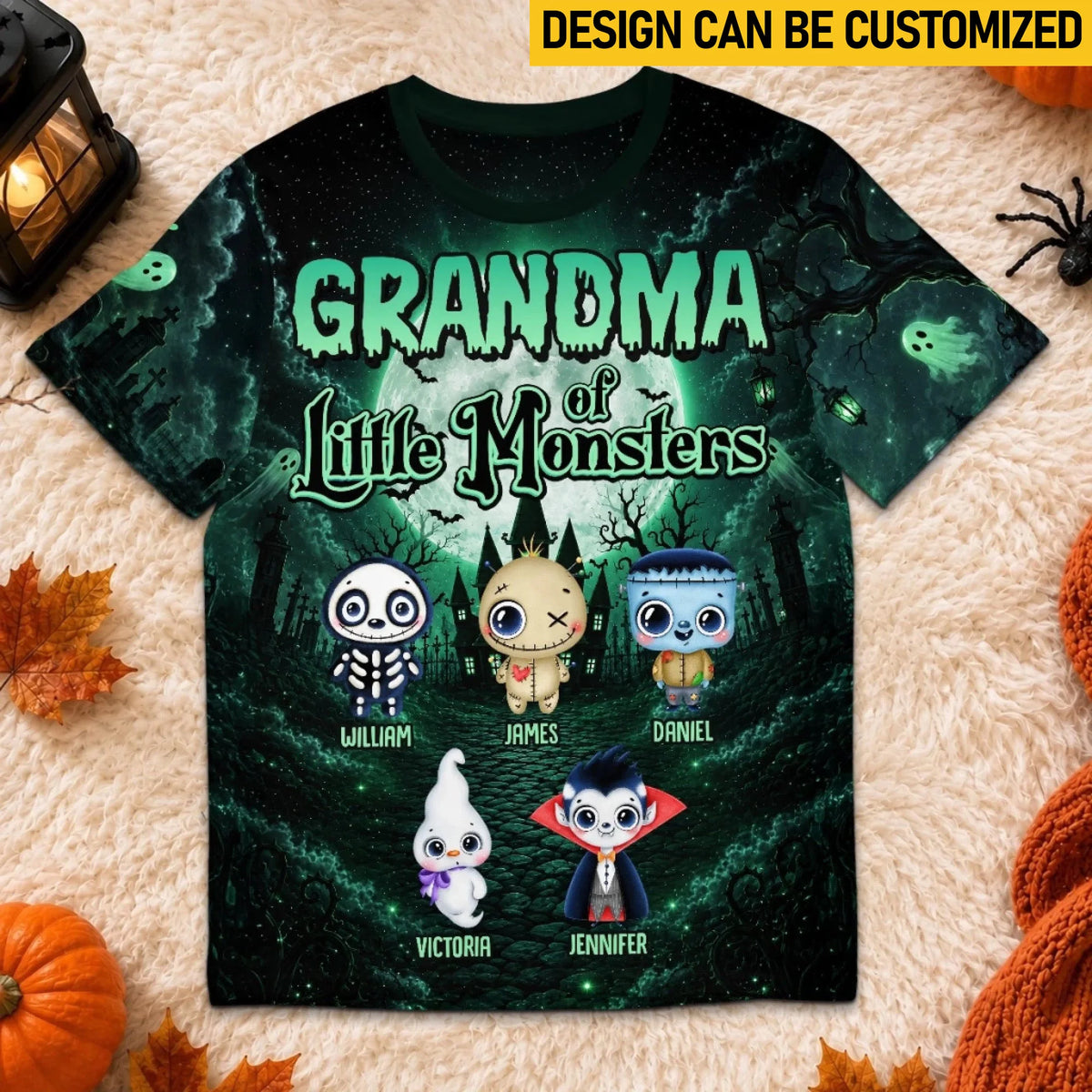 Custom Monster T-shirt - Personalized Halloween Birthday Gifts For Mom, Grandma - Mystical Halloween Family Night