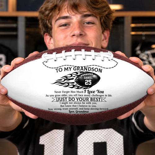 Custom Leather Football - Personalized Birthday Gifts For Son, Grandson, American Football Lovers, Sports Fans, Sports Lovers - No Matter Where Life Takes You