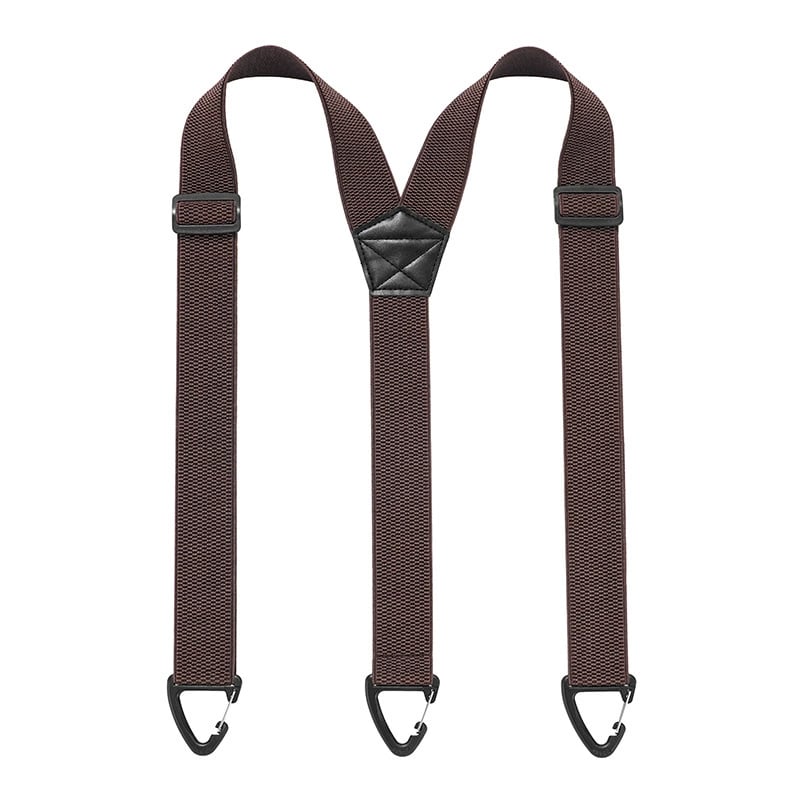 Men's 1.5 Inch X-Back Elastic Suspenders – Adjustable Heavy Duty Carabiner Hook Clips with Leather Cross Pad, Work, Business & Casual Style