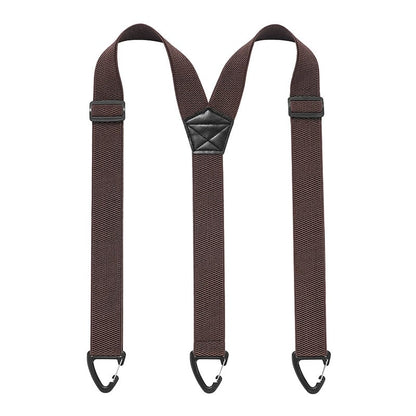 Men's 1.5 Inch X-Back Elastic Suspenders – Adjustable Heavy Duty Carabiner Hook Clips with Leather Cross Pad, Work, Business & Casual Style