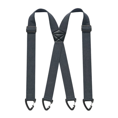 Men's 1.5 Inch X-Back Elastic Suspenders – Adjustable Heavy Duty Carabiner Hook Clips with Leather Cross Pad, Work, Business & Casual Style