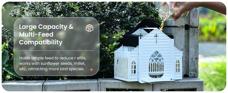🎁 Mother’s Day 60% OFF-✝️Church-Shaped Metal Solar Bird Feeder(✨Same as in the video)