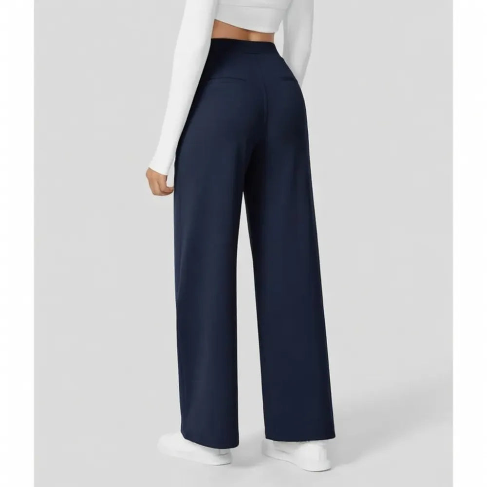 Women's Flattering High Waist Work Pants – Stretchy Straight Leg Trousers, Perfect from Office to Weekend