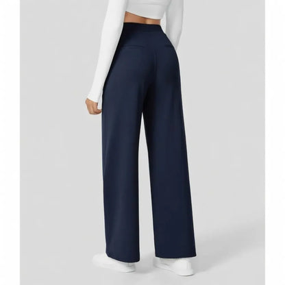 Women's Flattering High Waist Work Pants – Stretchy Straight Leg Trousers, Perfect from Office to Weekend