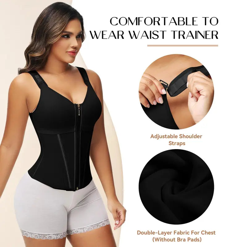 Waist Shapewear for Women with Bra Tummy Control Girdle Workout Shapewear with Adjustable Shoulder Strap