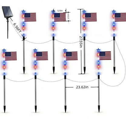 🔥Last Day 49% OFF - 8-Piece Flag Solar Pathway Lights