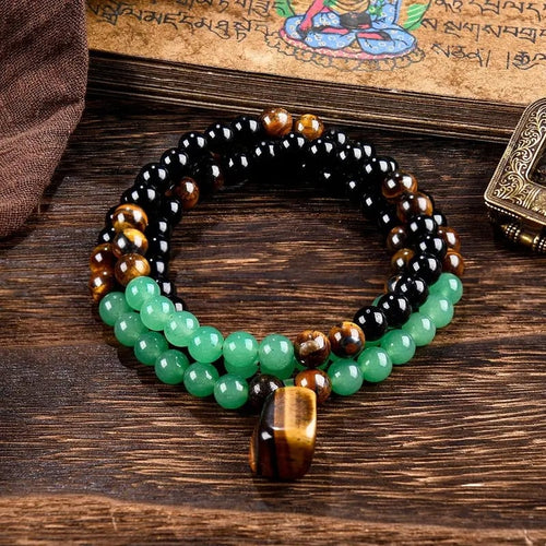 ✨Crystal Fortune Pendant Necklace | GreenAventurine & Tiger Eye Pendant
