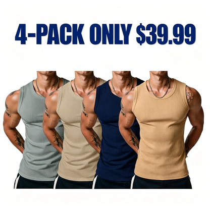 💝💝Men's Wide Strap Ribbed Tank Top