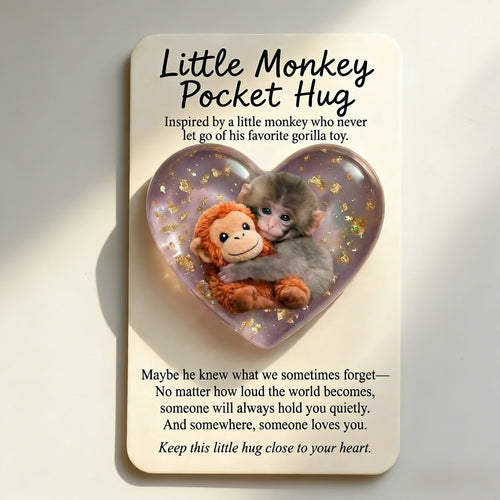 🐵💕Viral Punch Monkey Pocket Hug with Gift Card💌- Emotional Gift for Animal Lovers, Family, Friends, Loved Ones🎁