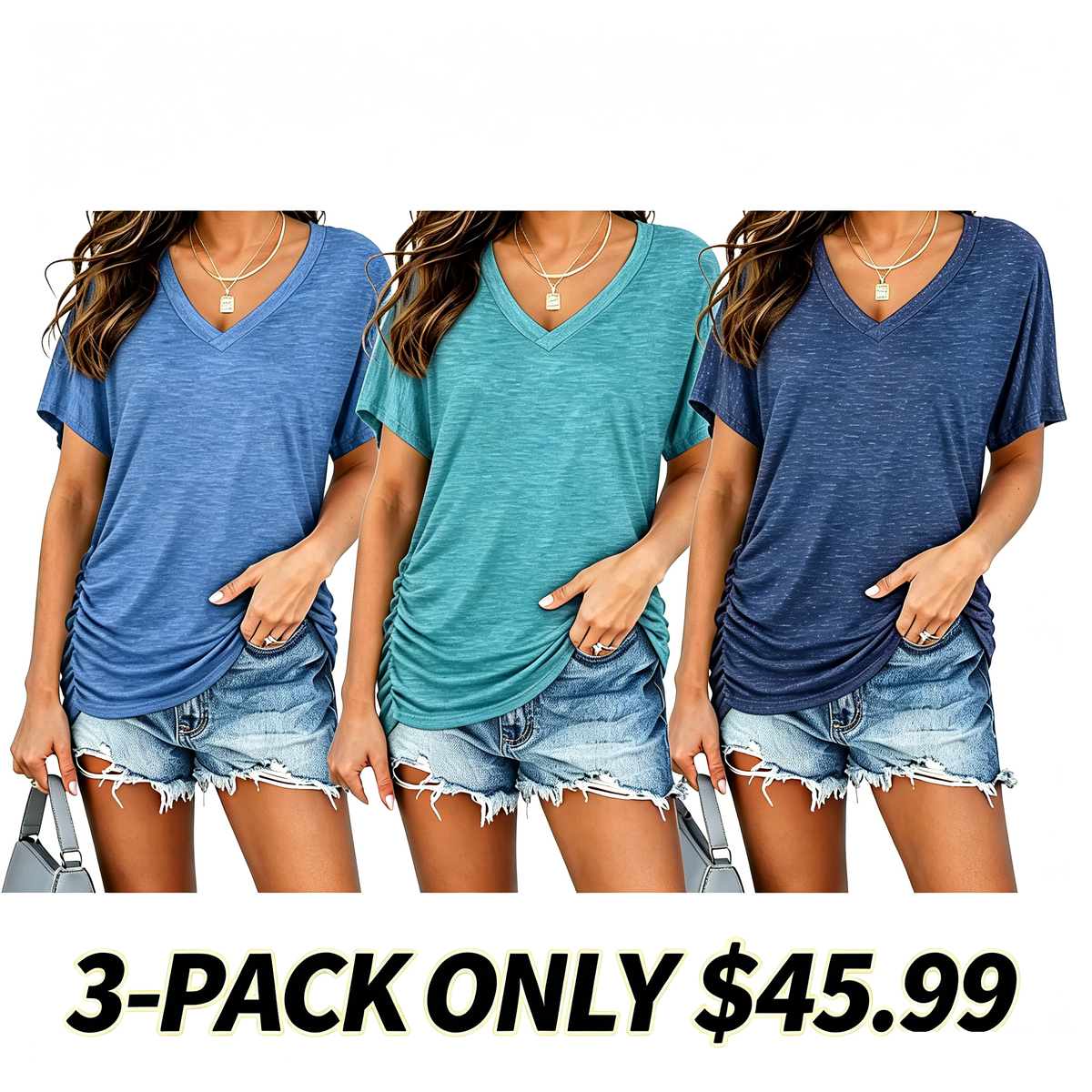 Women's V-Neck Everyday Tee | Ultra-Soft, Flattering Fit & All-Day Comfort