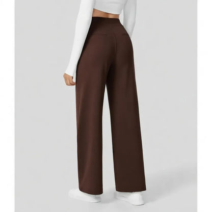 Women's Flattering High Waist Work Pants – Stretchy Straight Leg Trousers, Perfect from Office to Weekend