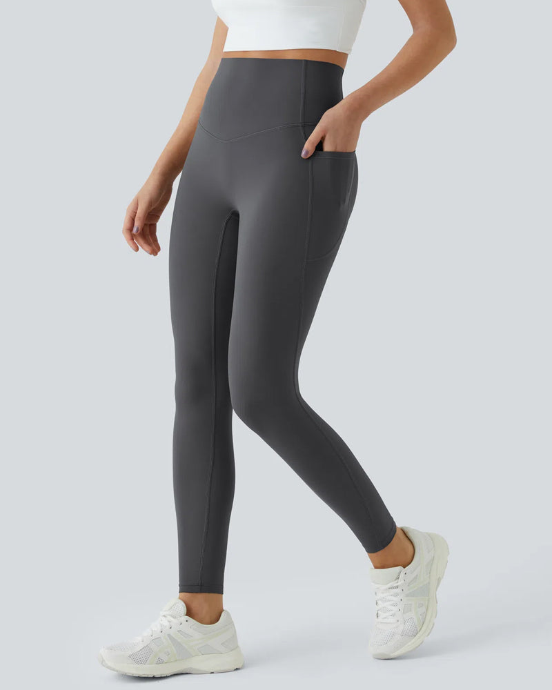 🎁Last Day 49% OFF🔥 Butt Lifting Tummy Control Side Pocket High Waisted Shaping Training Leggings