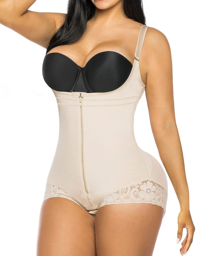 Tummy Control Colombian Open Bust Body Shaper Slimmer Bodysuit