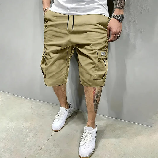 Men's 6-Pocket Cargo Shorts – Adjustable Drawstring Waist, Relaxed Fit for Outdoor & Everyday Wear