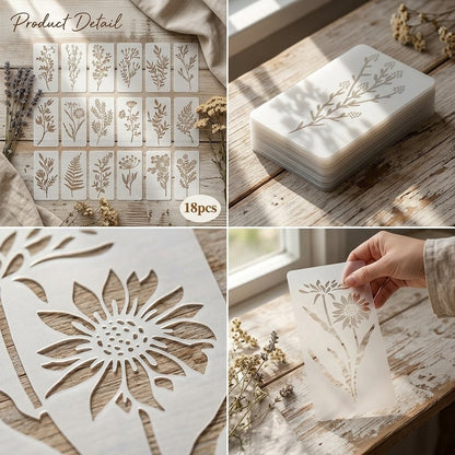 💐18-Piece Botanical Stencil Set – Elevate Your Home & Crafts with Ease (🔥Limited-time discount of 49%)