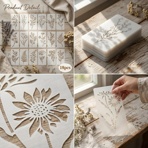 💐18-Piece Botanical Stencil Set – Elevate Your Home & Crafts with Ease (🔥Limited-time discount of 49%)