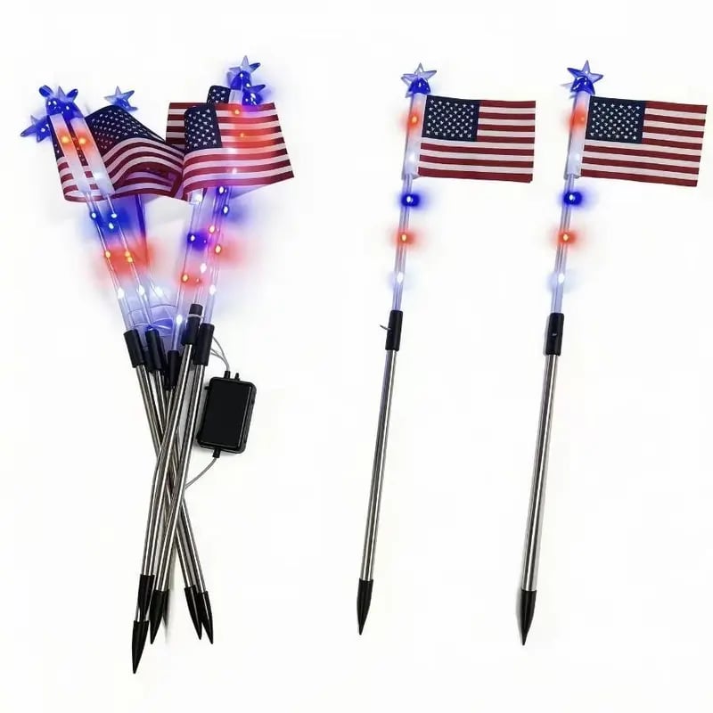 🔥Last Day 49% OFF - 8-Piece Flag Solar Pathway Lights