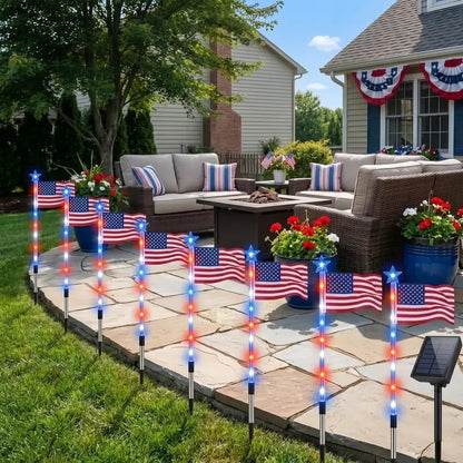 🔥Last Day 49% OFF - 8-Piece Flag Solar Pathway Lights