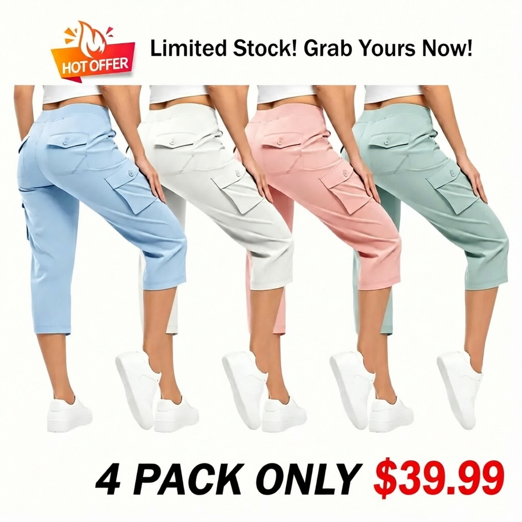 🔥Hot Summer Sale🔥Women’s Drawstring Capri Pants with Pockets for Casual Comfort Wear