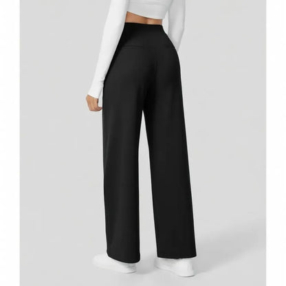 Women's Flattering High Waist Work Pants – Stretchy Straight Leg Trousers, Perfect from Office to Weekend