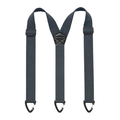 Men's 1.5 Inch X-Back Elastic Suspenders – Adjustable Heavy Duty Carabiner Hook Clips with Leather Cross Pad, Work, Business & Casual Style