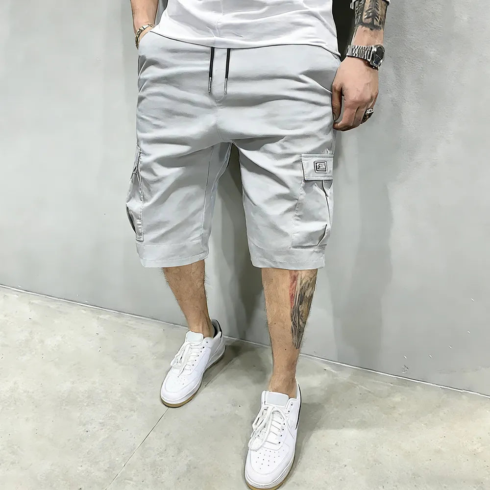Men's 6-Pocket Cargo Shorts – Adjustable Drawstring Waist, Relaxed Fit for Outdoor & Everyday Wear