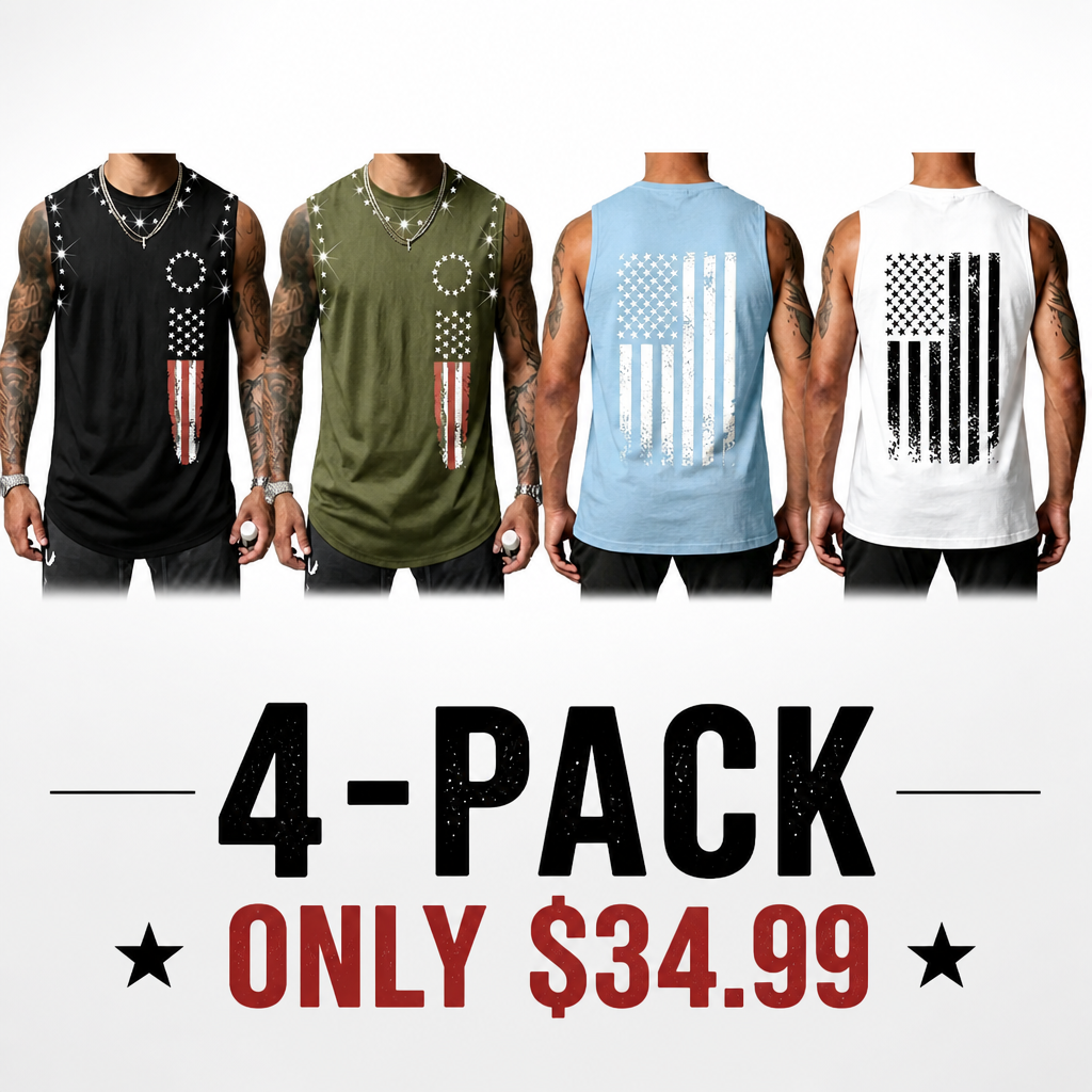 Men's American Flag Graphic Print Tank Top