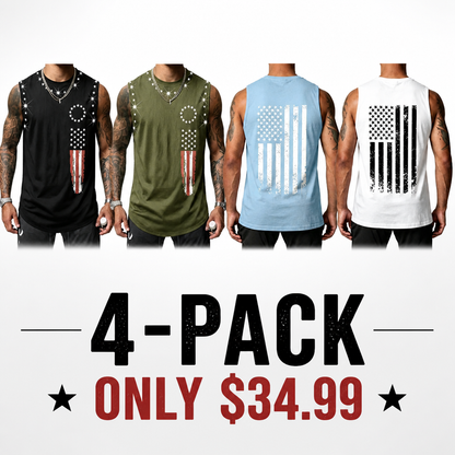 Men's American Flag Graphic Print Tank Top