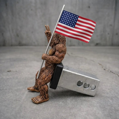 🔥LAST DAY 49% OFF - 👣🚗Patriot Bigfoot Trailer Hitch With Waving American Flag