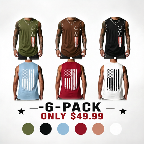 Men's American Flag Graphic Print Tank Top