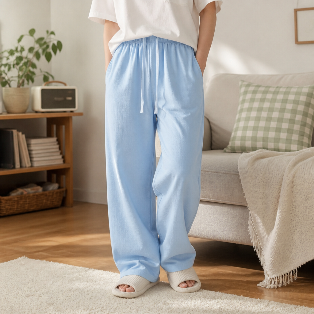 Men's Vintage Linen Pants – Loose Fit, Drawstring Waist, Lightweight & Breathable for Summer