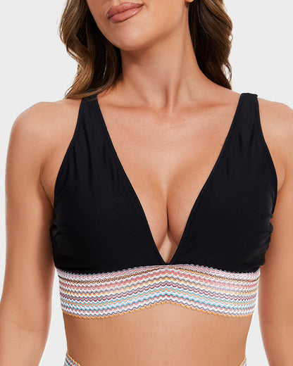 🎁Last Day 49% OFF🔥 High Waisted Tummy Control Color Block Bikini Sets
