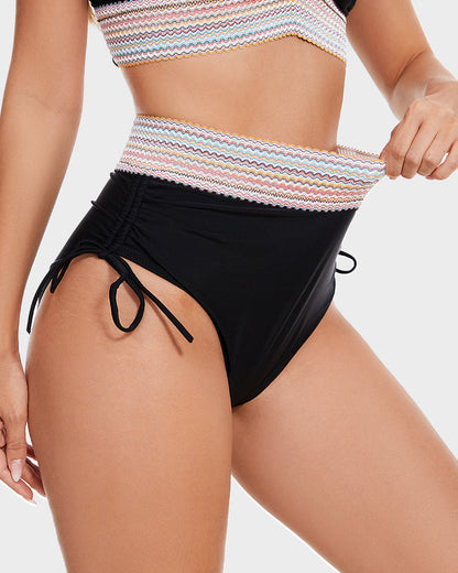 🎁Last Day 49% OFF🔥 High Waisted Tummy Control Color Block Bikini Sets