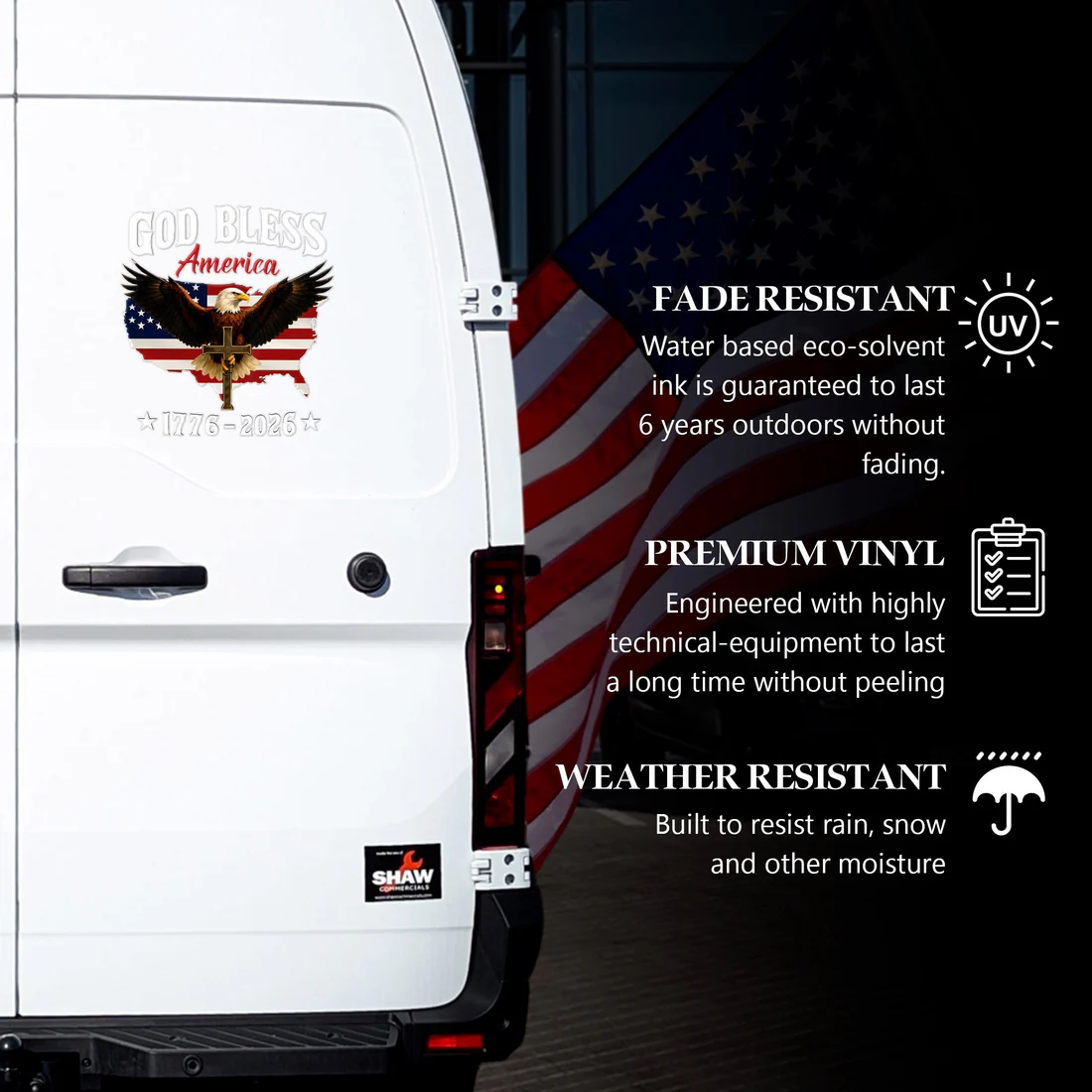 LIMITED TIME OFFER – 250th Anniversary Decal United States Of America Eagle Patriotic